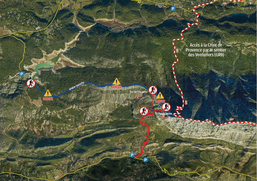 carte accès interdit sentier Imoucha