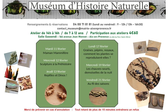 Ateliers pédagogiques du Muséum d’histoire naturelle – vacances de février 2025